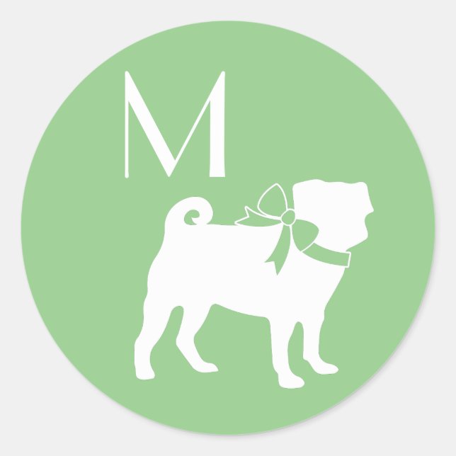 Sticker rond carlin Chien Chiot Classic (Devant)