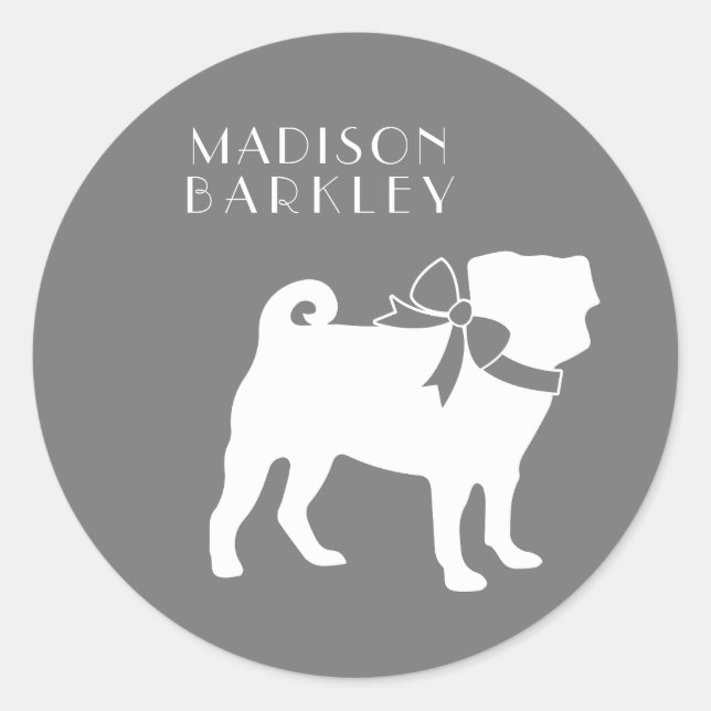 Sticker rond carlin Chien Chiot Classic (Devant)