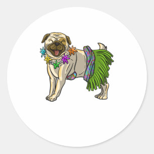 Sticker Rond Carlin cool Hawaiian Hula Dance Danser drôle Anima