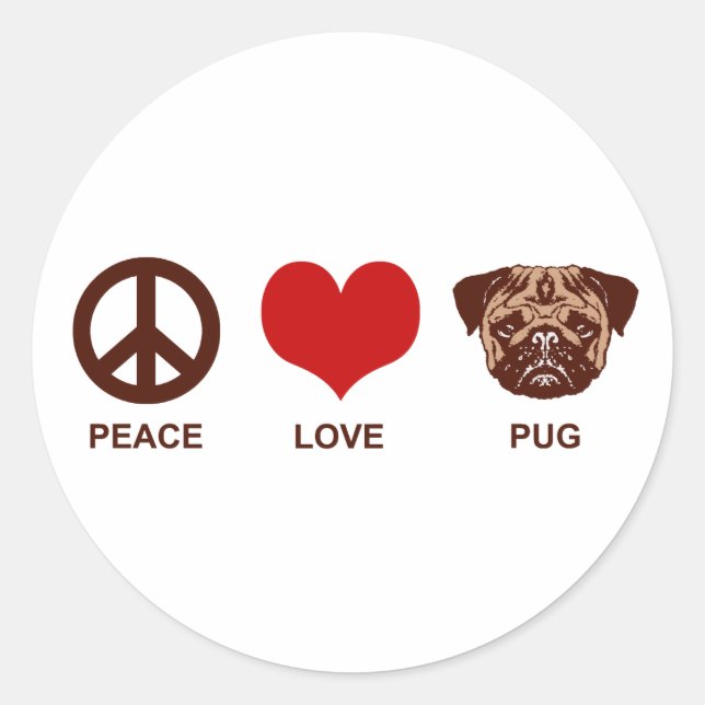 Sticker Rond Carlin d'amour pour la paix (Devant)
