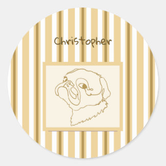 Sticker Rond Carlin de bain d'été personnalisé