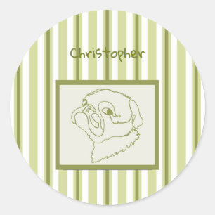 Sticker Rond Carlin de bain d'été personnalisé