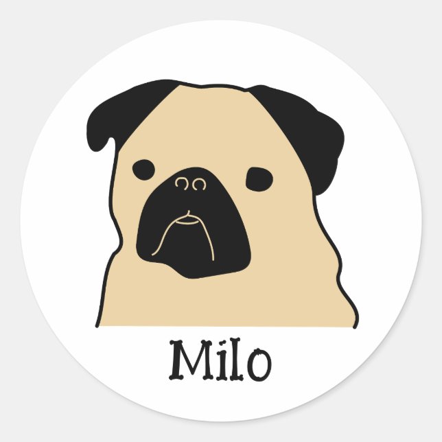 Sticker Rond Carlin de dessin (Devant)