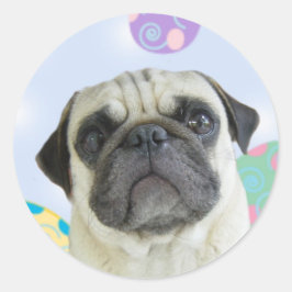 Sticker Rond Carlin de voeux de Pâques