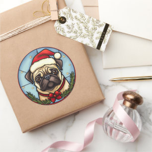 Sticker Rond Carlin en verre tendu Noël