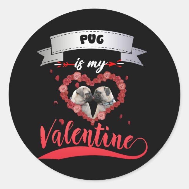 Sticker Rond Carlin est ma Saint Valentin (Devant)