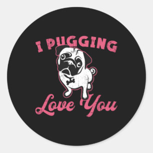 Sticker Rond Carlin Je Passe L'Amour Vous Chiens Chiens Chiens