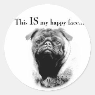 Sticker Rond Carlin Joyeux visage