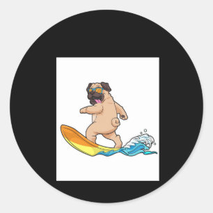Sticker Rond Carlin Surfboard Carlin de surf Portant des lunett