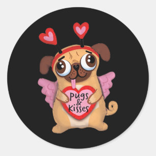 Sticker Rond Carlins Valentine Cupid Carlin Baisers Valentine C