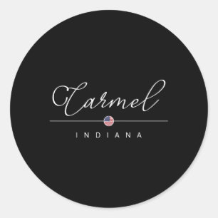 Sticker Rond Carmel Indiana Sur Carmel