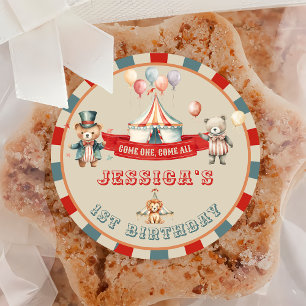 Sticker Rond Carnaval de cirque vintage