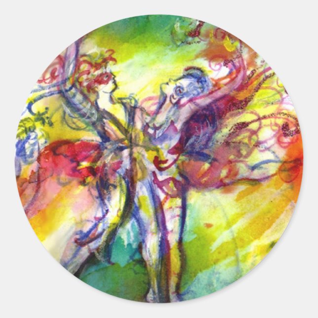 Sticker Rond CARNAVAL ITALIEN / Danse, Musique, Théâtre (Devant)