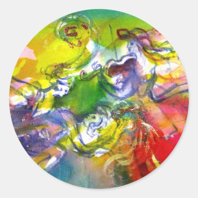 Sticker Rond CARNAVAL ITALIEN / Danse, Musique, Théâtre (Devant)