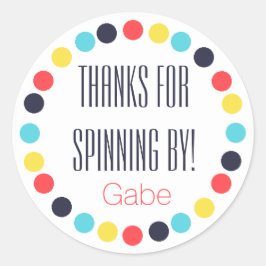 Sticker Rond Carnaval Personnalisé Pinwheel Anniversaire Étique