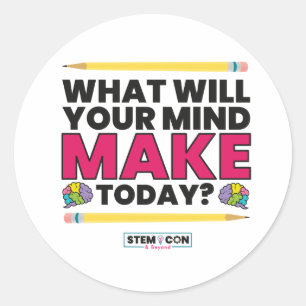 Sticker Rond CARNETS STEM - Aujourd'hui est un bon jour pour cr
