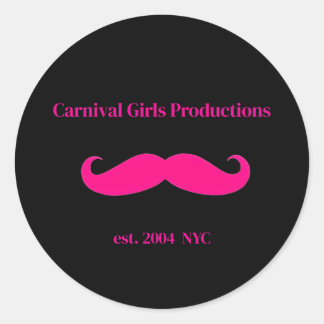 Sticker Rond Carnival Girls Productions Moustache