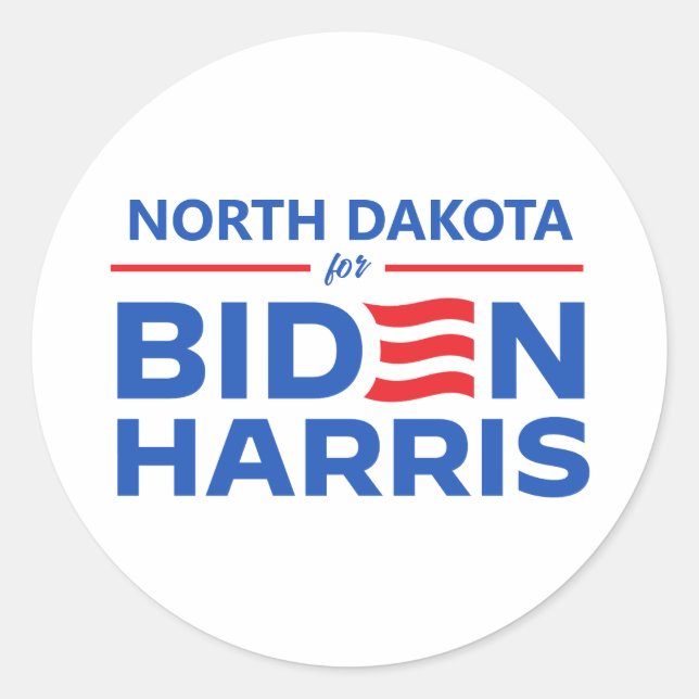 Sticker Rond Caroline du Nord pour Biden Harris (Devant)
