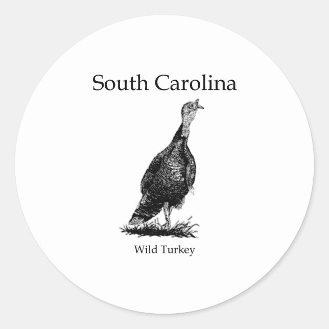Sticker Rond Caroline du Sud (dinde sauvage) (Devant)