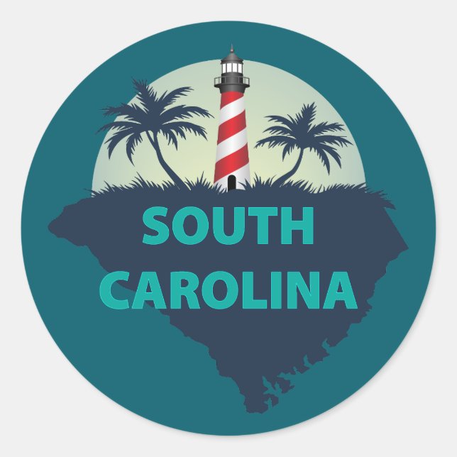 Sticker Rond Caroline du Sud, États-Unis d'Amérique (Devant)