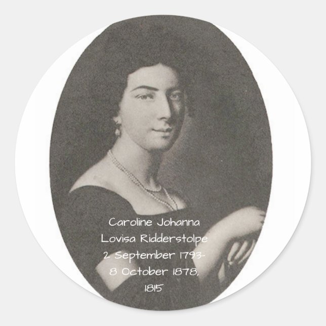 Sticker Rond Caroline Johanna Lovisa Ridderstolpe, 1815 (Devant)
