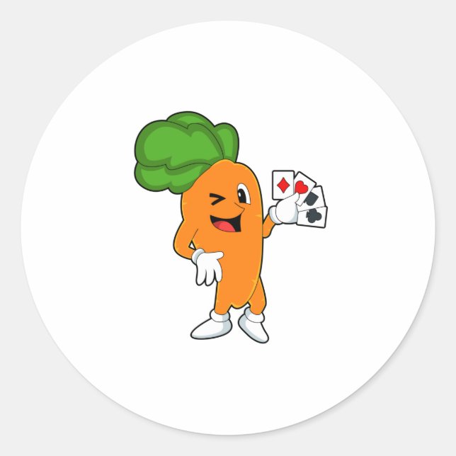 Sticker Rond Carotte au Poker avec cartes de Poker (Devant)