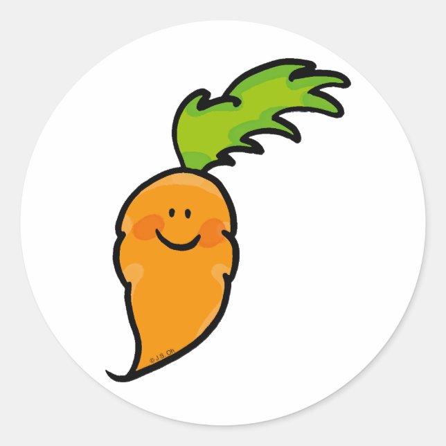 Sticker Rond Carotte mignonne (Devant)