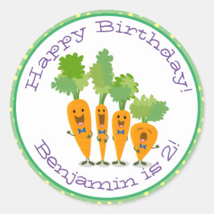 Sticker Rond Carottes jolies illustration
