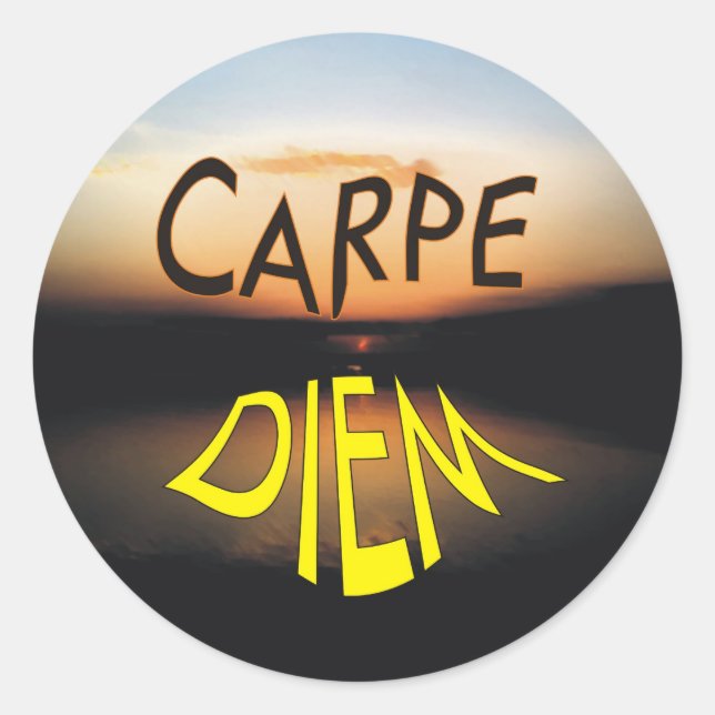 STICKER ROND CARPE DIEM (Devant)