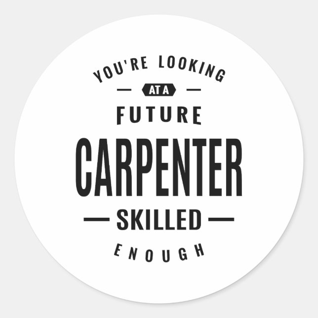 Sticker Rond Carpenter Travail Titre du travail Cadeau (Devant)