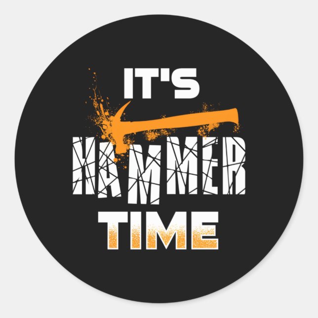 Sticker Rond Carpentier Ou Métiers De Temps De Marteau (Devant)