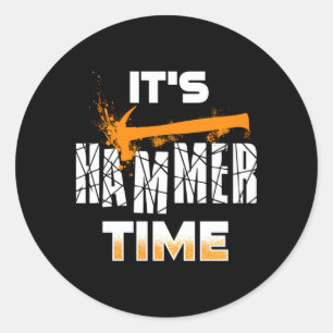 Sticker Rond Carpentier Ou Métiers De Temps De Marteau