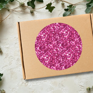 Sticker Rond Carré de style disco rose vif tendance Saint-Valen