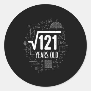 Sticker Rond Carré mathématique 121 ans, drôle de maths