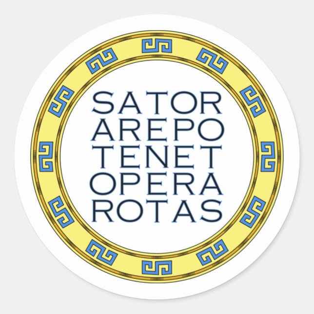 Sticker Rond CARRÉ SATOR Palindrome Sacré Emblem Classic Roun (Devant)