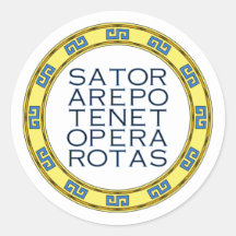 CARRÉ SATOR Palindrome Sacré Emblem Classic Roun
