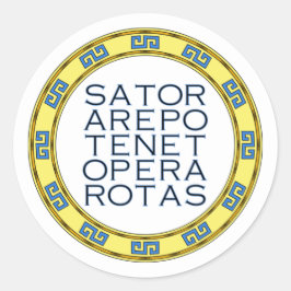 Sticker Rond CARRÉ SATOR Palindrome Sacré Emblem Classic Roun