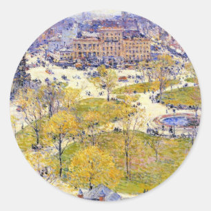 Sticker Rond Carré syndical au printemps par Frederick Childe H