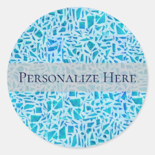 Sticker Rond Carreau de verre en mosaïque turquoise bleu Modern