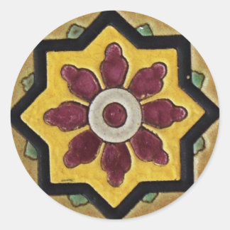 Sticker Rond Carreau vintage