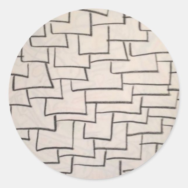 Sticker Rond Carreaux empilés (Devant)