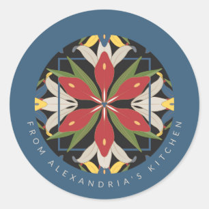 Sticker Rond Carrelage bleu   De la cuisine de