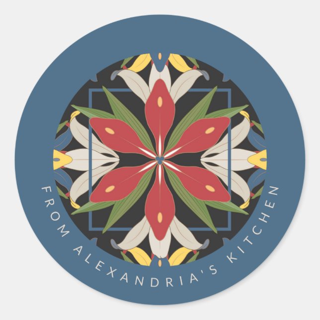 Sticker Rond Carrelage bleu | De la cuisine de (Devant)