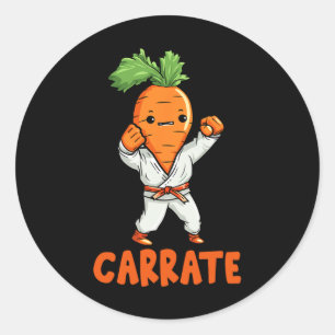 Sticker Rond Carrer Carotte Carotte Arts Martiaux Karate Légume