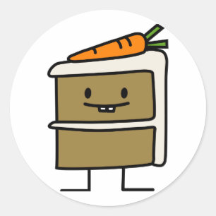 Sticker Rond Carrot Cake tranche de dents de lapin glaçage dess