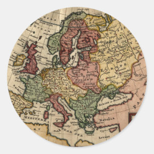 Sticker Rond Carte 1721 de l'Europe