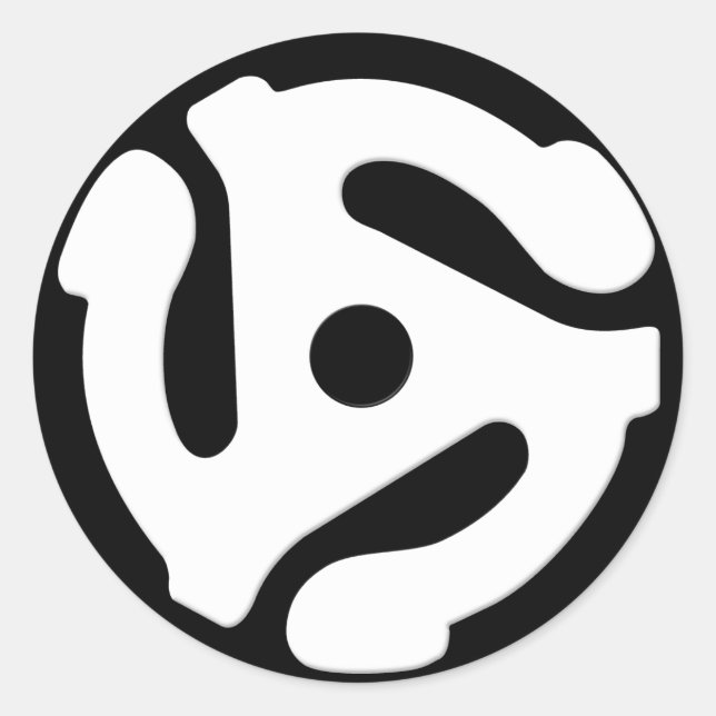 Sticker Rond Carte 45 tr/min blanche (Devant)