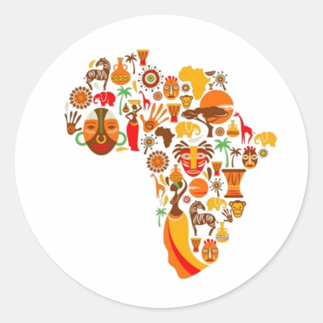 Sticker Rond Carte africaine (Devant)