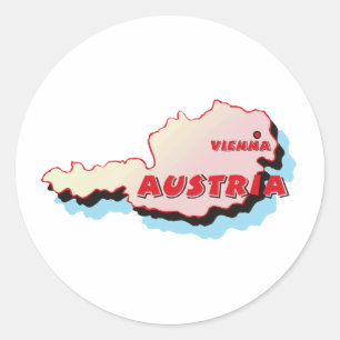 Sticker Rond Carte Autriche
