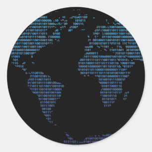 Sticker Rond Carte binaire